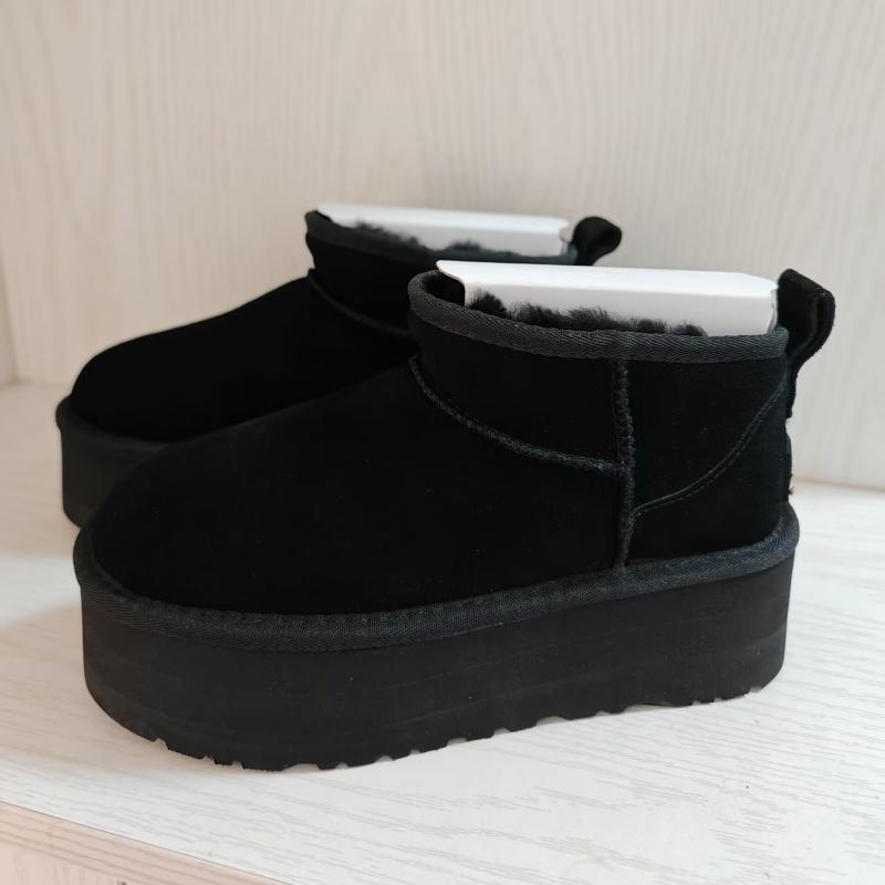 Fashion 2025 New Women Designer Winter Shoes Fur Lady High Heels Platform Snow Ankle Boots Classic Mini Luxury Botas Mujer Zapatos