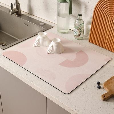 Minimally Designed Tableware Drying Mat Drainage Mat  Anti Slip and Absorbent Coffee Machine Mat Kitchen Dining Table Mat