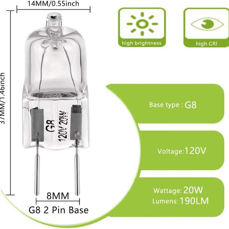 5/10/20PCS G8 120V 20W 35W 50W Eco Halogen LED Lamp Bulbs Inserted Beads Crystal Light Bulb For Energy Efficient Lighting