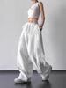 High-Waist Lace Splicing Wide-Leg Street Dance Pants for Women - Spring/Summer Casual Sportswear