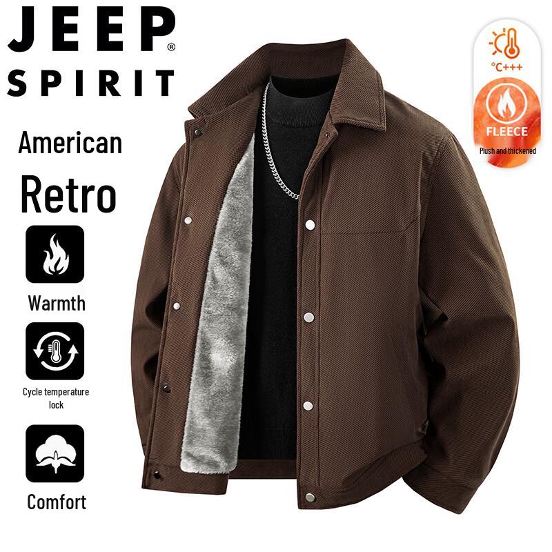 JEEP SPIRIT Men's Plus Size Fleece Lined Winter Jacket