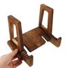 Cookbook Stand Solid Wood Wave Design Vinyl Record Storage Holder Non-Slip Stable Book Display Stand Desktop Decor