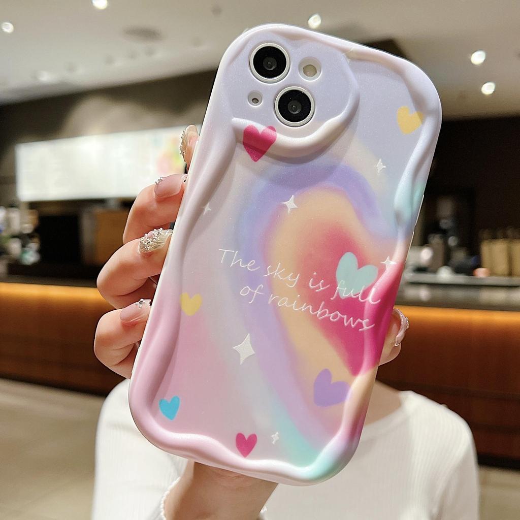 Śliczne silikonowe etui do Xiaomi Redmi Note 13 12 11 Samsung A54 A24 A14 Oppo A78 A58 A38 Infinix Note 30 Pro Funda Pink Love Heart Cover Soft TPU Bumper
