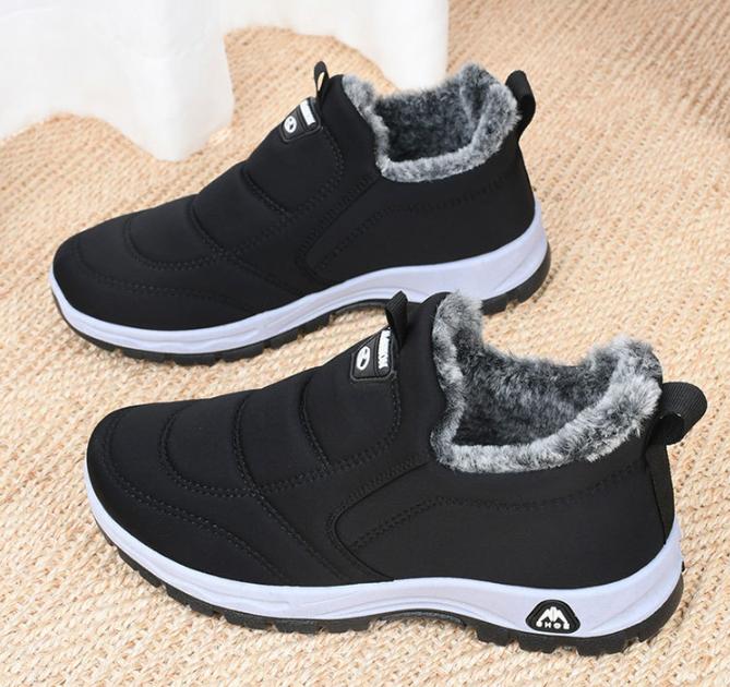 

Зимние теплые кожаные мокасины с мехом, женские спортивные кроссовки, женская мягкая теплая удобная обувь 42 чёрный
