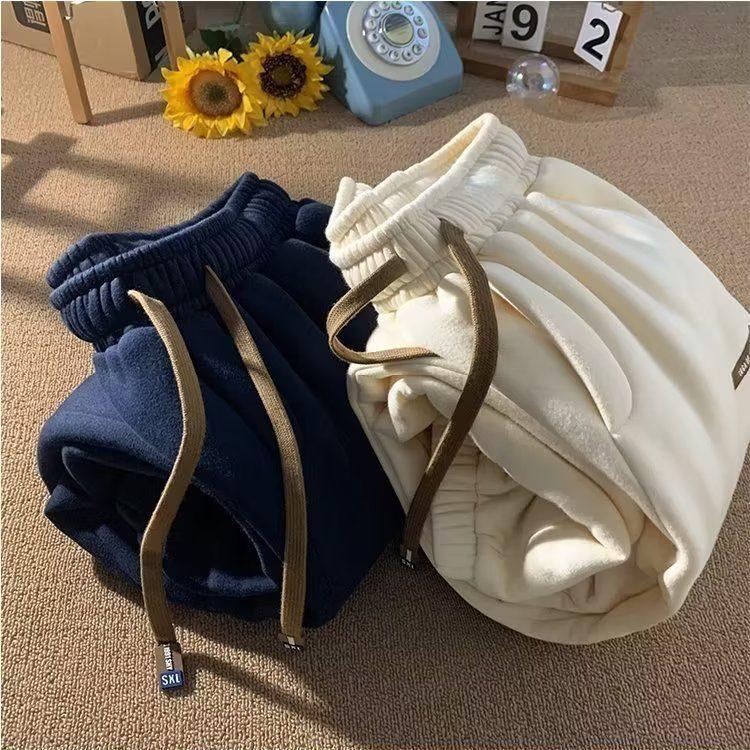 Fleece Sweatpants Women Winter Warm Casual Harem Pants Korean Fashion All Match Loose Thick Warm Trousers Female Autumn