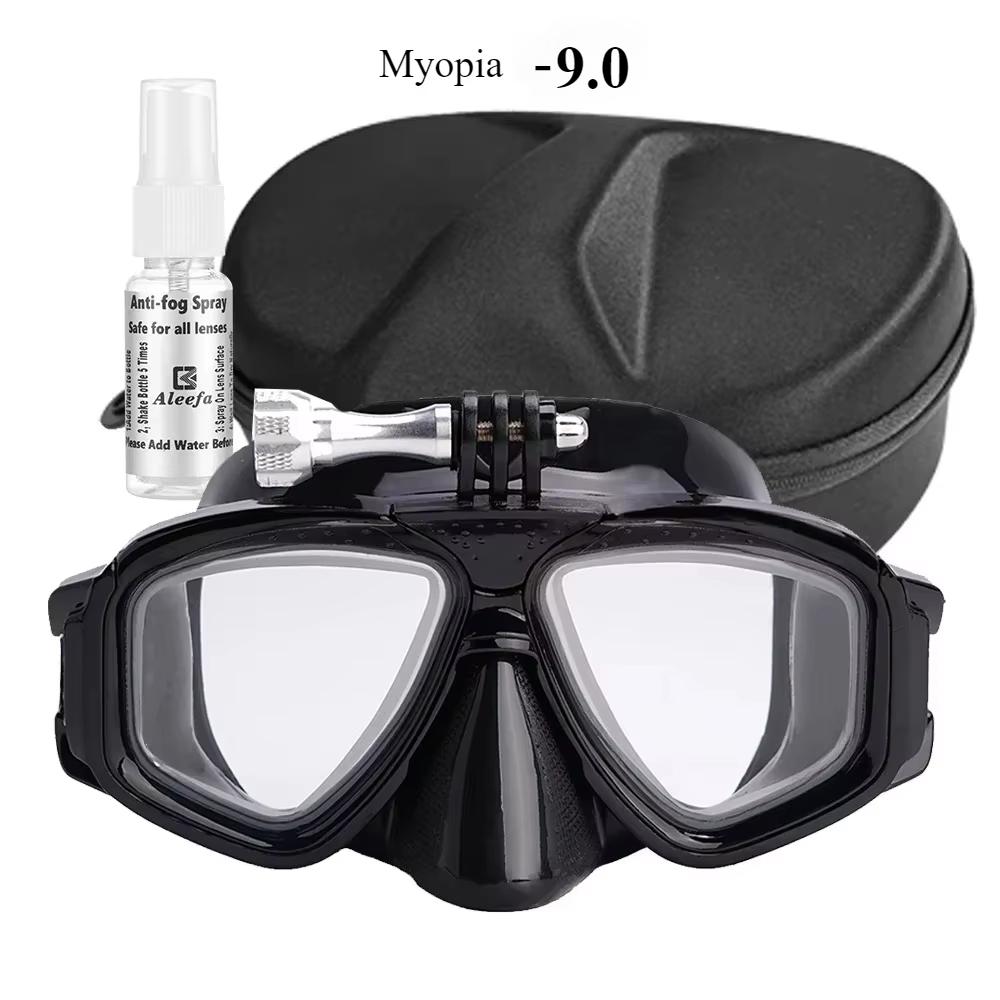 2024 Tauchmaske mit Gopro-Halterung Gehärtetes Glas Tauch-Schwimmbrille, Elastisches Gummiband, Geschenkbox