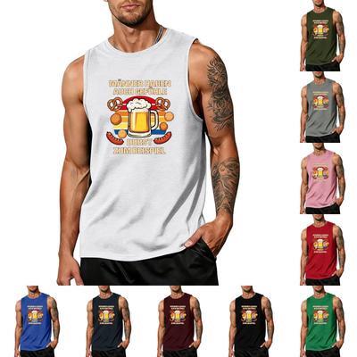 Men Sleeveless Tank Top Summer Casual Loose Fit Beachwear Muscle Shirt Lightweight Breathable Comfortable