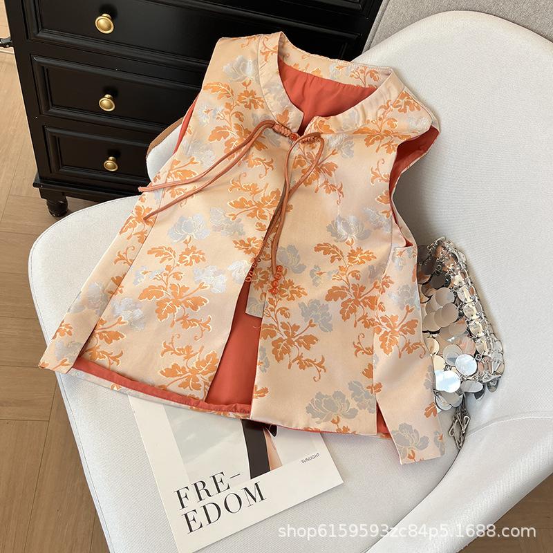 

2025 Мама Весенняя одежда Зарубежный стиль Жилет Новый Пожилой Ранняя весна Модный жилет Жилет XXXL [Recommended 138-75kg] оранжевый