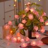 2M 1OLEDs Lights Rose Flower Fairy LED Light String Festoon Garland Lamp for Christmas Wedding Party Valentine Room Decoration