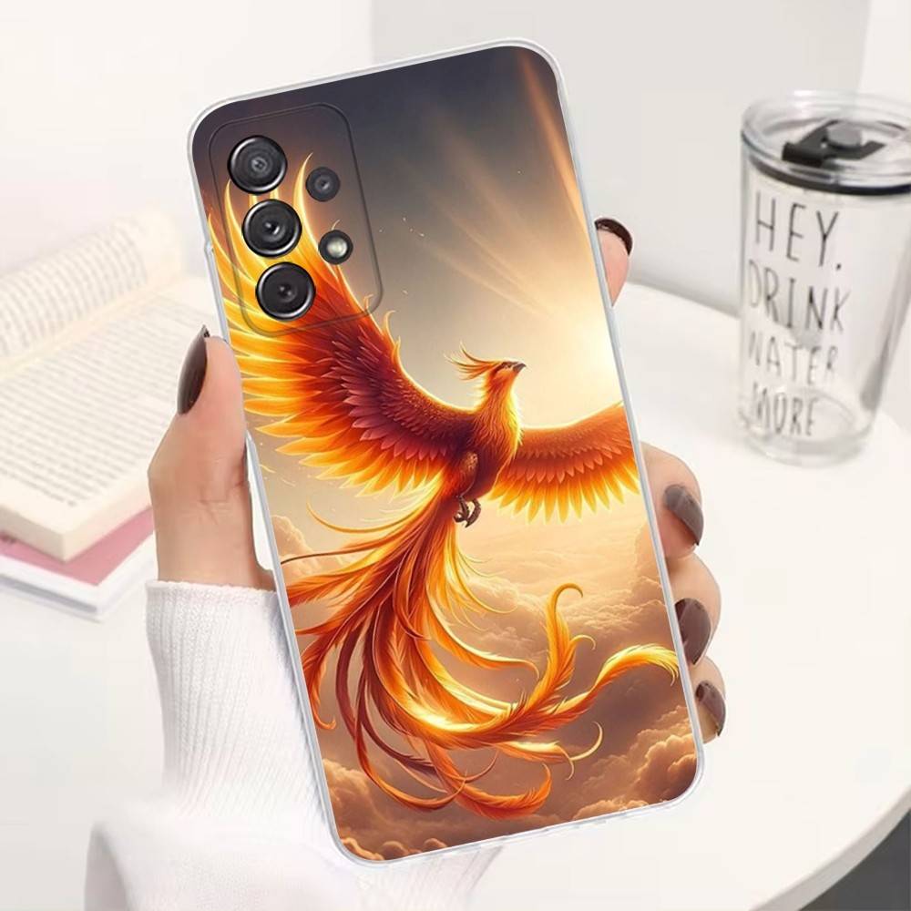 Cool Phoenix For Samsung A51,30,71,S9,Ultra,Lite,S23,20,FE,22,21,PIus,10,Transparent, Silicone Case