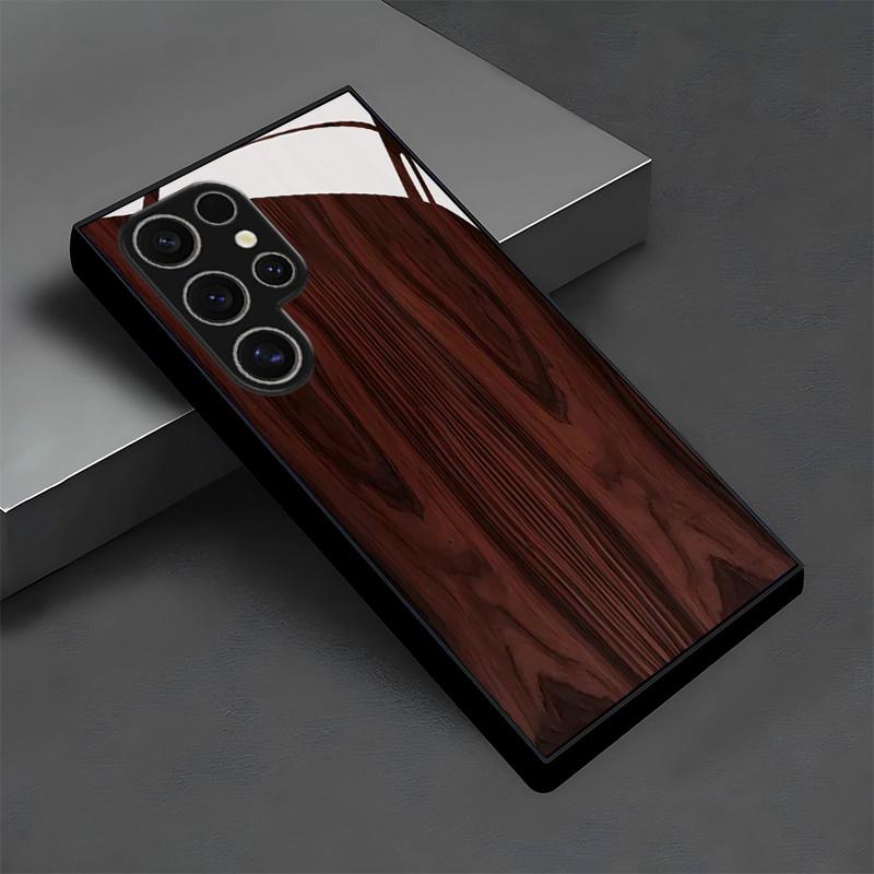 Red Retro Texture Pattern Glass Phone Case for Samsung Galaxy S26 S25 Plus S25 Ultra S24 FE S23 A16 A32 A33 A34 A53 A54 5G