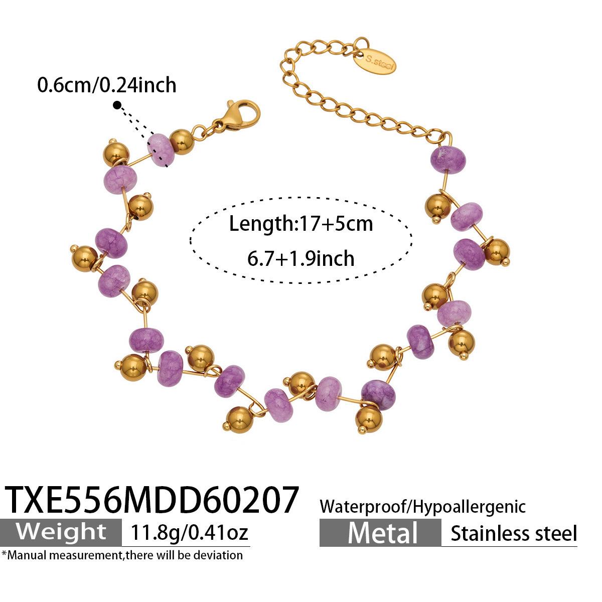 

Niche Handmade Fashion Necklace & Faceted Crystal Stone Bracelet Set with Stainless Steel Ornaments