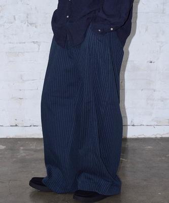 Eontaiteulseoul Ghost Star Stripe Pants Dark Navy