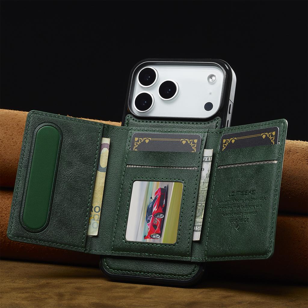 LC.IMEEKE L5 For iPhone 17 Pro Max Magnetic Phone Case Leather Back Cover with Detachable Card Holder