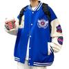 Jachetă de baseball brodată în stil retro american de colegiu pentru tineri