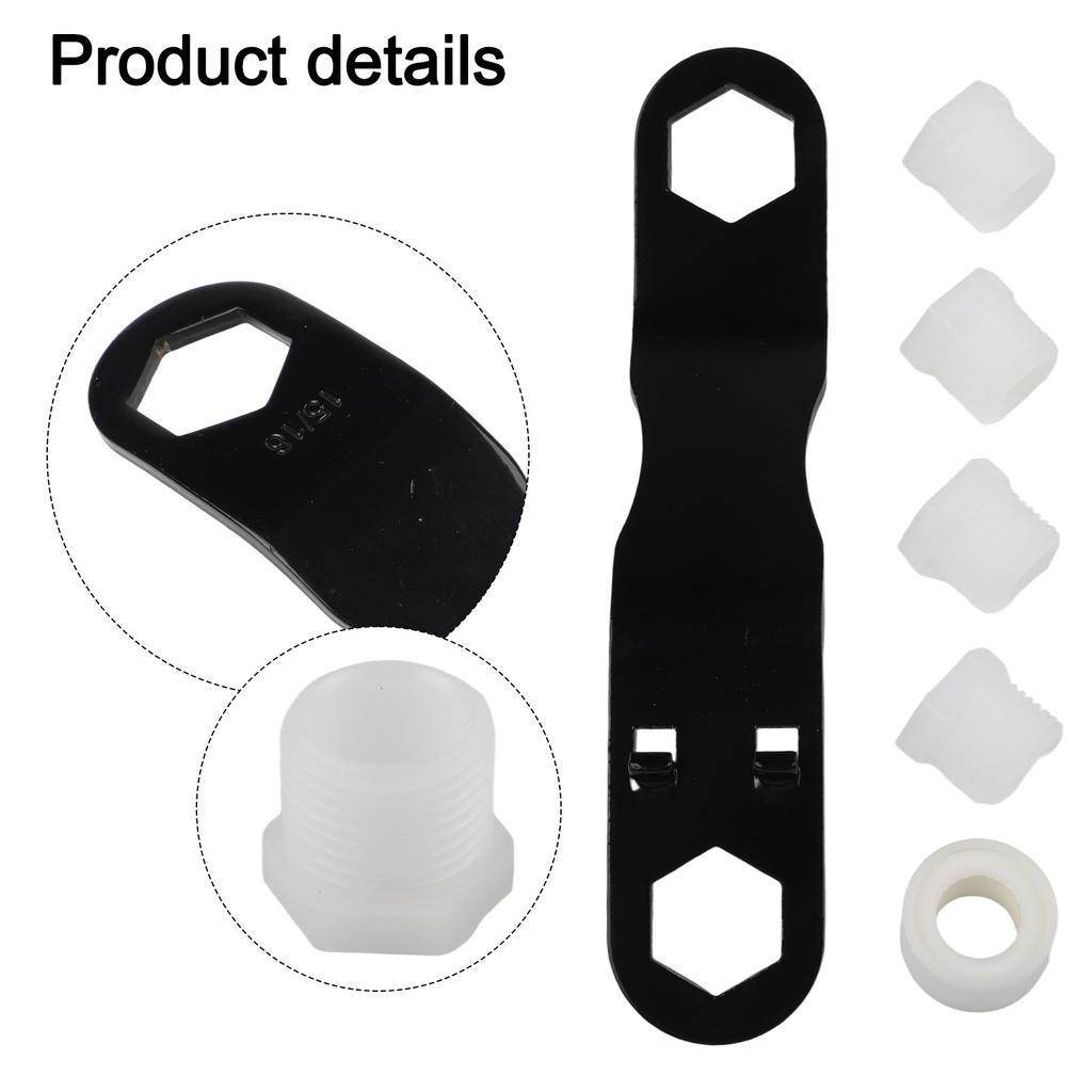 RV Water Heater Wrench With RV Water Heater Drain Valve Kit And Roll PTFE Tape Four 12 NPT Replacement Valve