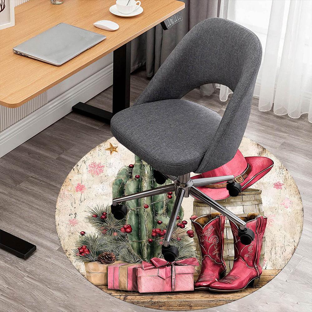 1PC cowgirl western Office Round Area Rug, Under Office Chairs Bedroom Living Room Home Decor,Carpet for Office, -1110213