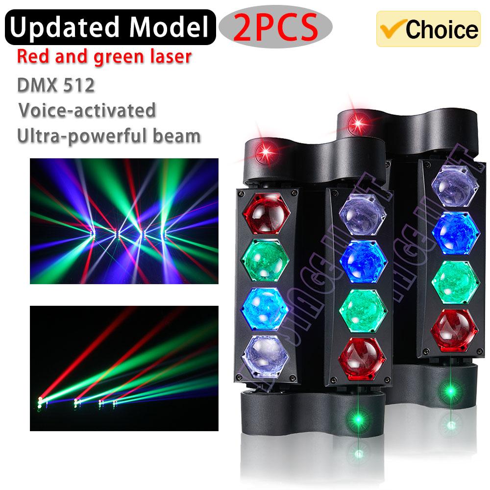 2025 New LED Micro 8X5W Spider Lights DMX512 DJ Stage Lamp Disco Bar Party RGBW Ambient Moving Beam KTV Lamps Shaking Beam Light