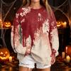 Women's Casual Round Neck Sweatshirt with Halloween Print, Long Sleeve Pullover for Festivals