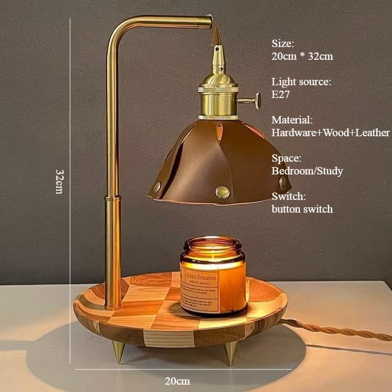 

Aromatherapy wax melting lamp, vintage solid wood desk lamp, bedside melting candle gift desk lamp 3 changeable
