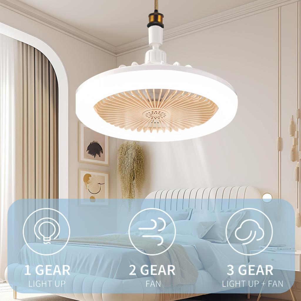 Ventilatore Da Soffitto Con Luce LED 30W – Telecomando, E27, Angolo Regolabile, Dimmerabile 3 Colori E Notturna, Per Camere E Cucine