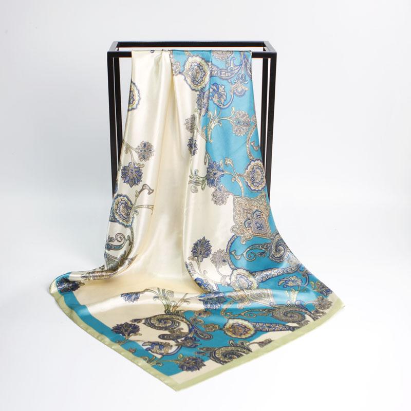 Femei Eșarfă Pătrată de Mătase Doamnă Bandană Wrap Cap Șal Satin Foulard Femeie Mare Hijab Eșarfă de Gât Eșarfe Pașmină Bandă de Cap