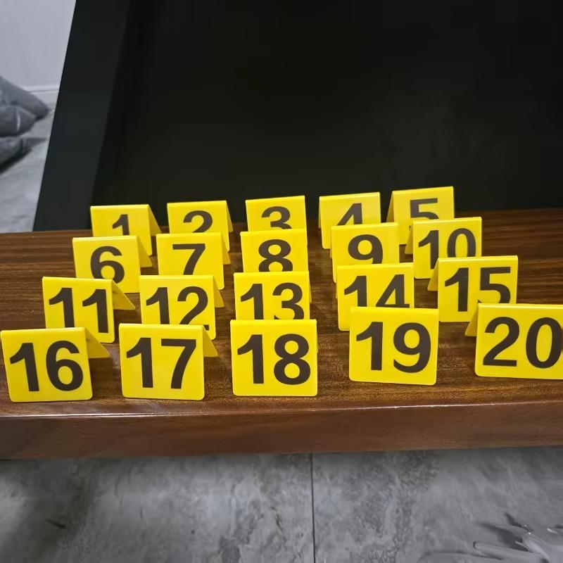 1-40 Acrylic V-Type Number Plates Table Numbers Cards Set Signs Position Markers for Restaurants Hotels Events Wedding Seat Tags