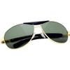 Dervin Green Lens Golden Frame Aviator Sunglasses for Men and Women