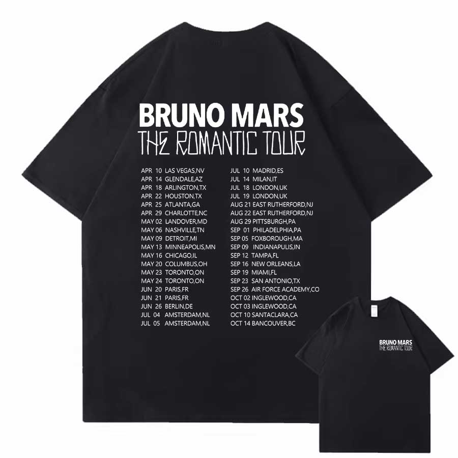 Bruno Mars The RoUnisextic Tour T Shirt for Unisex Women Hiphop Streetwear Oversized Tops 100 Cotton TShirt BM3