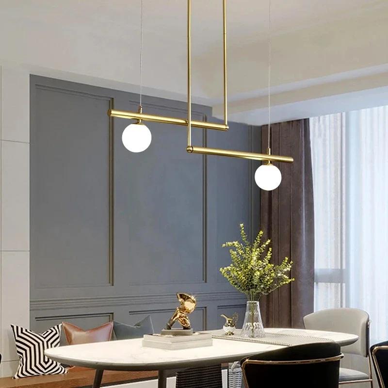 Simple Modern Minimalist Living Room Chandelier Linear Restaurant Pendant Light  Creative Shop Hanging Lamp for Home LED