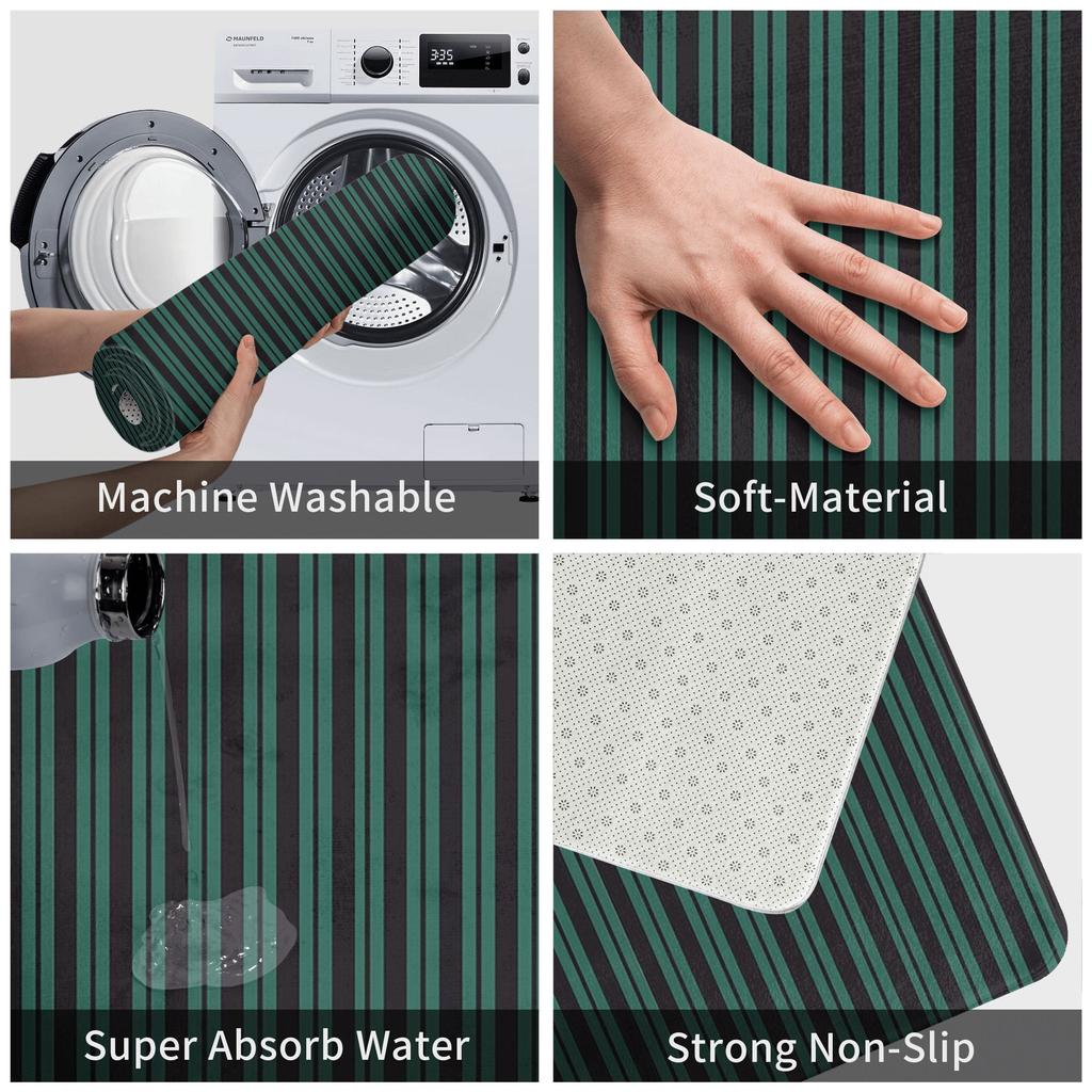 Wall to Wall Creeps and Stripes Non-slip Doormat Floor Mat oil proof Carpet Rug for Kitchen Entrance Home Bathroom Footpad Mats