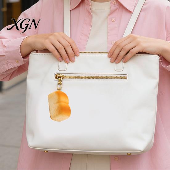 Milky Smell Toy Slow-Rising Bread Squeeze with Soft PU Fidget Elastic Foam Keychain Realistic Texture Stress Relief Decompression Gadget for