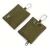 1pc Men's Simple Camping, Mountain Climbing And Fishing Coin Storage Zipper Card Holder, Key Earphones Small Wallet