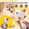 Cat Treat Dispenser Interactive Duck Shaped Slow Feeder with Rolling Motion Pet Treat Puzzle Toy with Snack Release Function