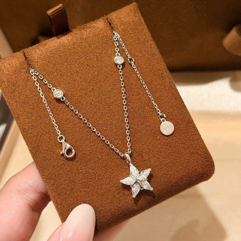 New Vintage 100% Pure 925 Sterling Silver Pave Aaa Zircconia Shine Five-pointed Star Bracelet Sets For Women Luxury Jewelry