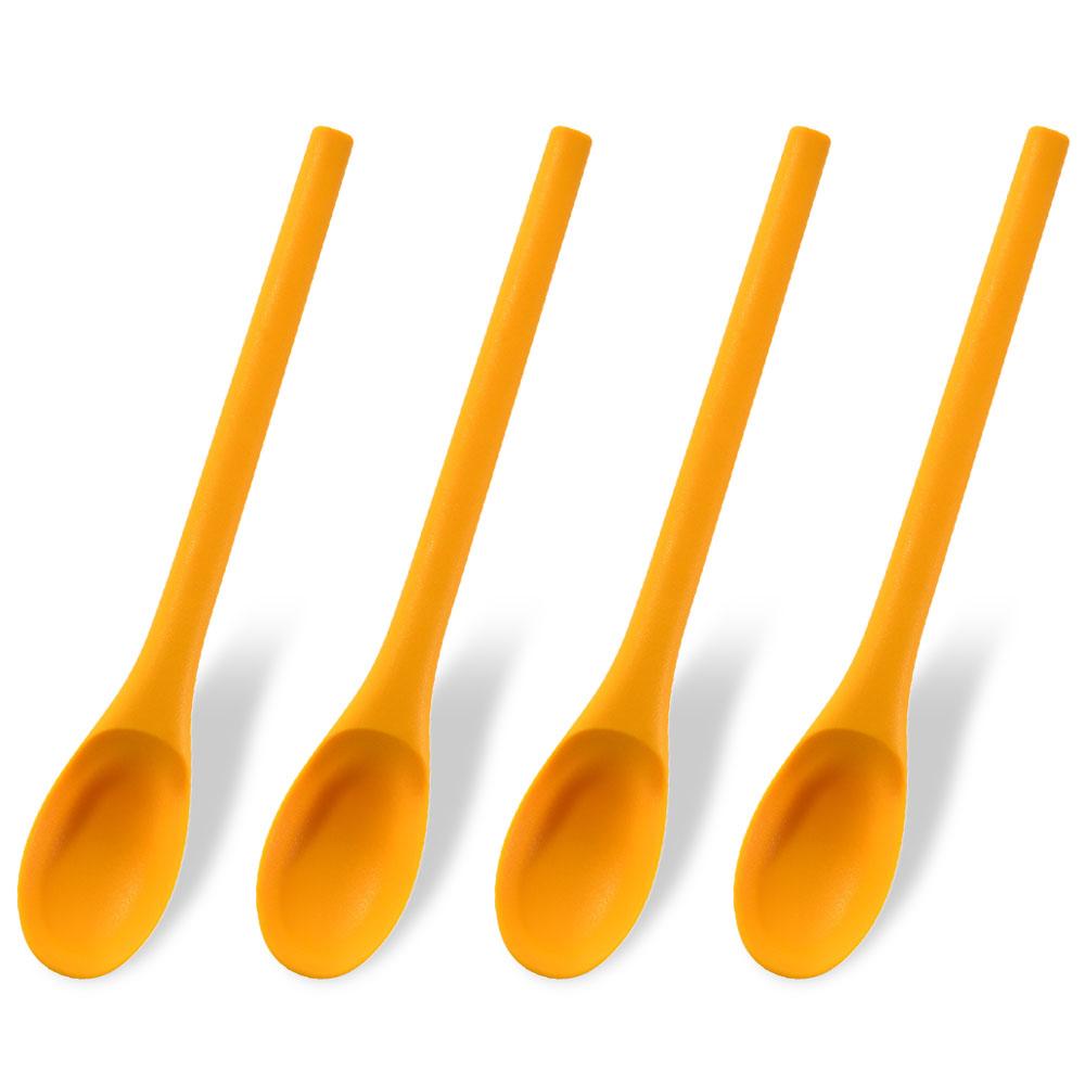 4Pcs Heat-resistant Silicone Mixing Spoon Nonstick Kitchen Cooking Spoon Baking Spoon for Cooking Stirring Mixing and Serving