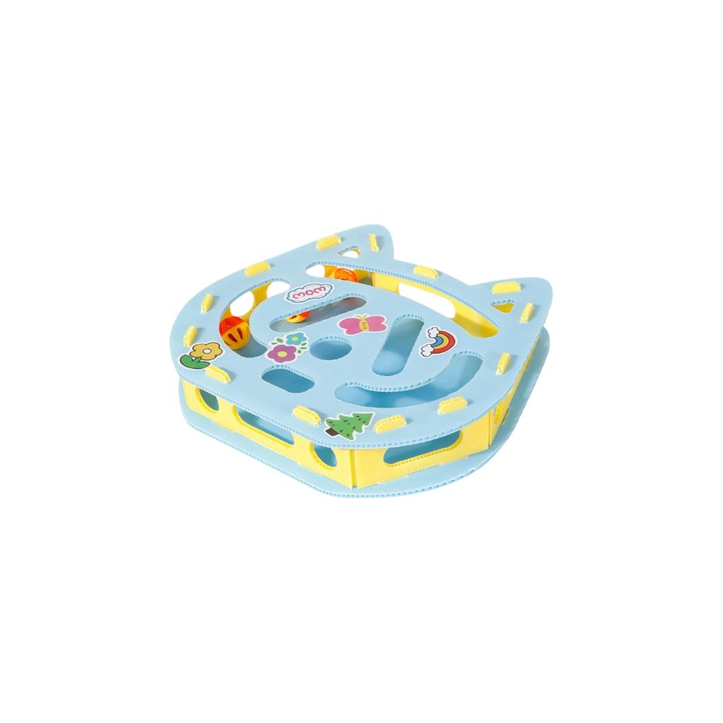 Interaktives Katzenpuzzle Schaufelspielzeug - Labyrinthspielzeug mit Glöckchenbällen & Federstab für Katzen-Selbstbeschäftigung, Langeweilevertreibung & Naturfreisetzung