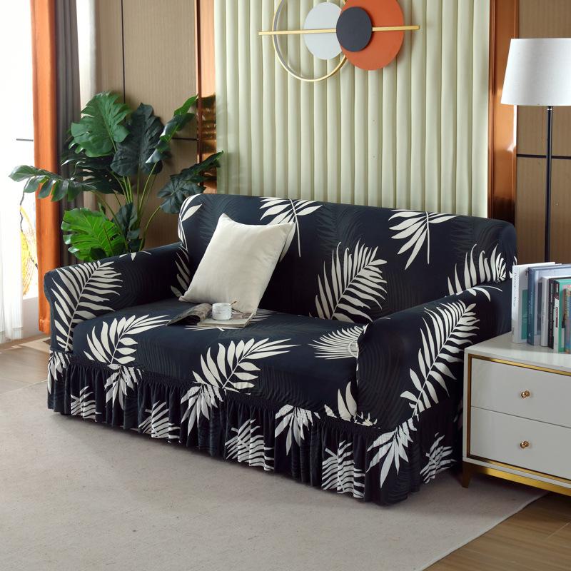 Skirt Sofa Cover Anti-Cat Scratch Swastika Elastic Cover Integrated All-Inclusive Sofa Cushion Cover Universal In All Seasons