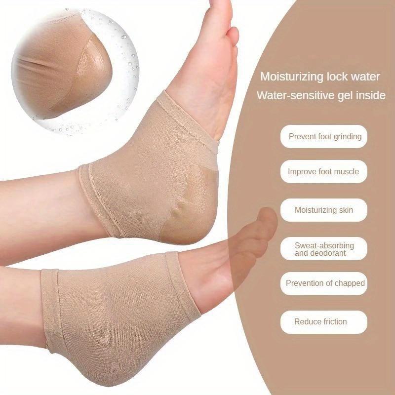 2pcs Gel Moisturizing Heel Socks Ideal for Dry Cracked Feet Hydrating Socks Including Breathable Gel Pads Day Night Use