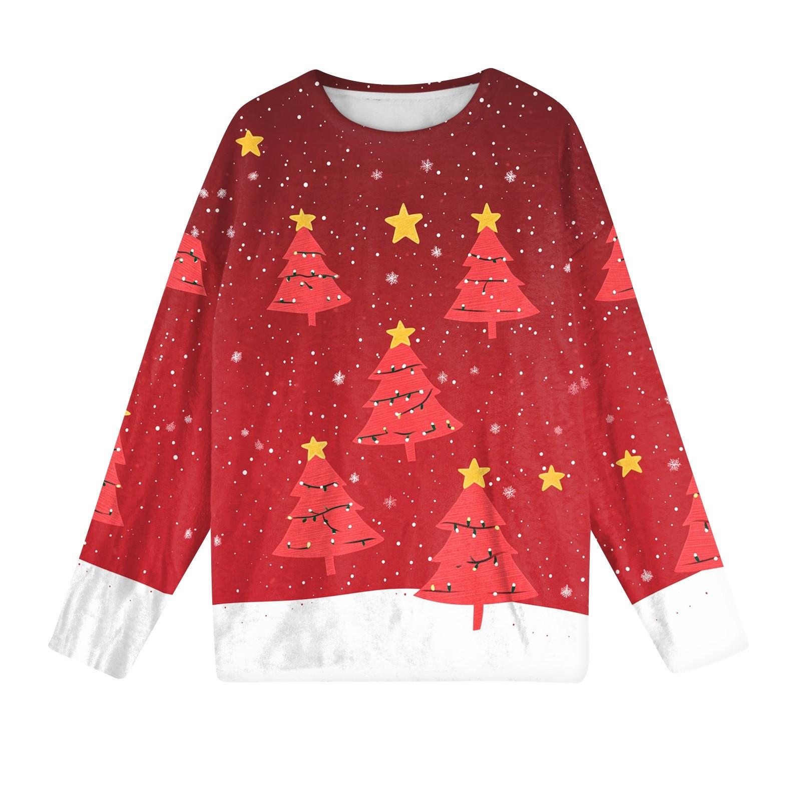 

Женская мода зимние принтованные длинные рукава женские пижамы топы S красный