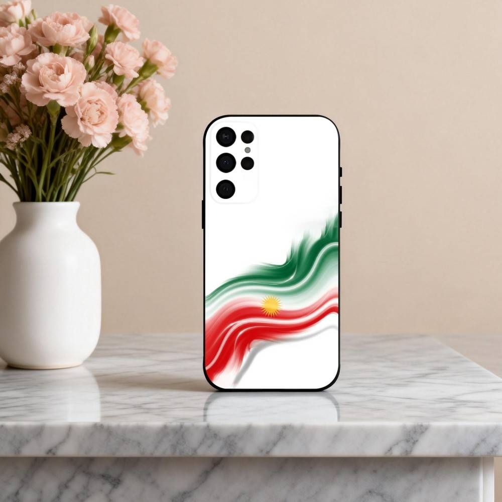 K-Kurdistan-N F-Bandiera-G Custodia per Telefono Per Samsung S25,24,23,22,30,21,10,9,Ultra,Plus,Lite,FE,4,5 G Custodia Nera Morbida