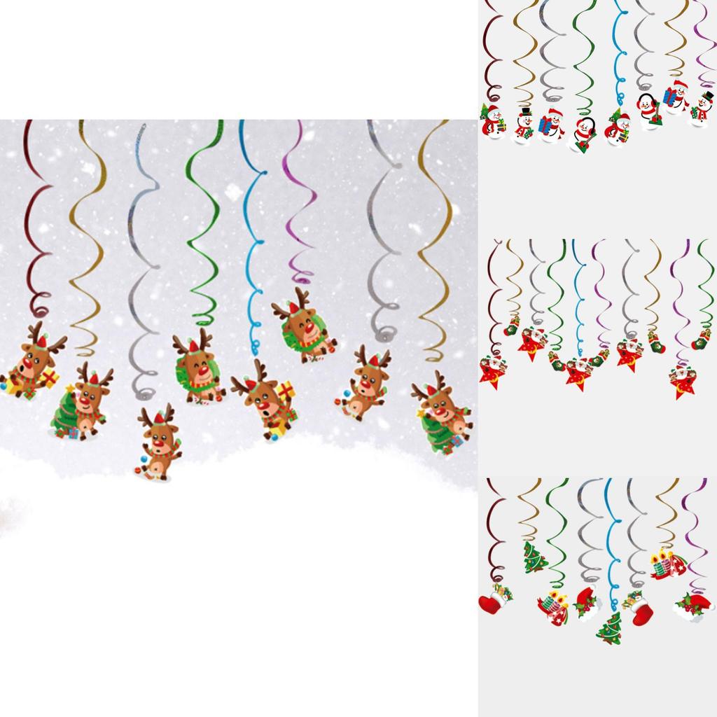 Kreative Weihnachts-Hängedekorationen für Kinder, Schule, festliche Spiralbanner und Dreiecksflaggen