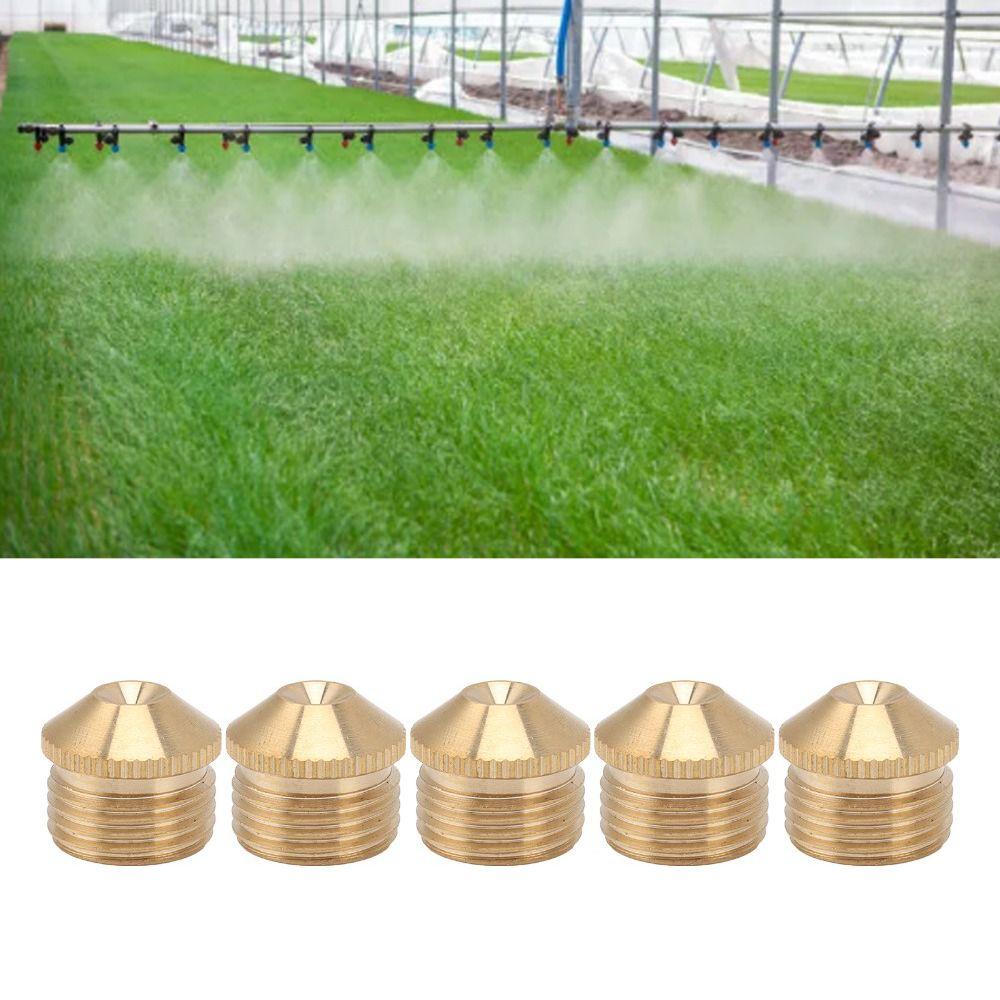 5PCS Gold Fogging Sprinkler Head Brass Garden Cooling System Nozzles Garden Irrigation