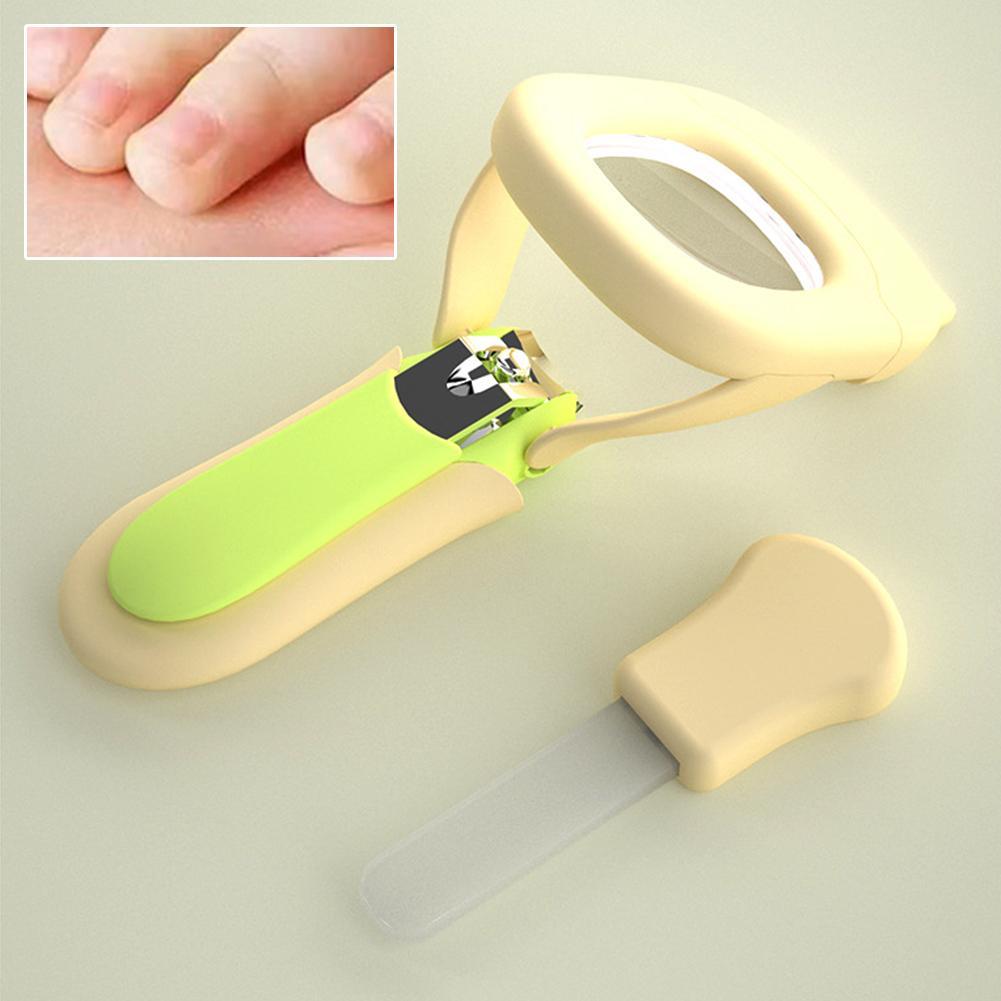Children's Nail Clippers Stainless Steel Nail Clippers Splash Proof Nail Clippers with Magnifying Glass LED Lights