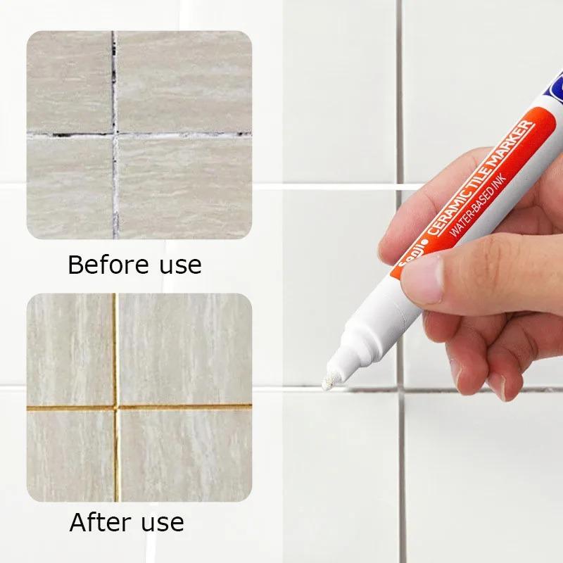 5 Color White Waterproof Tile Marker Grout Pen Wall Seam Pen For Tiles Floor Bathroom Decontamination Seam Repair Tools