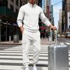 Men's Textured Half-Zip Tracksuit 2-Piece Set Casual Cargo Jogger Outfit
