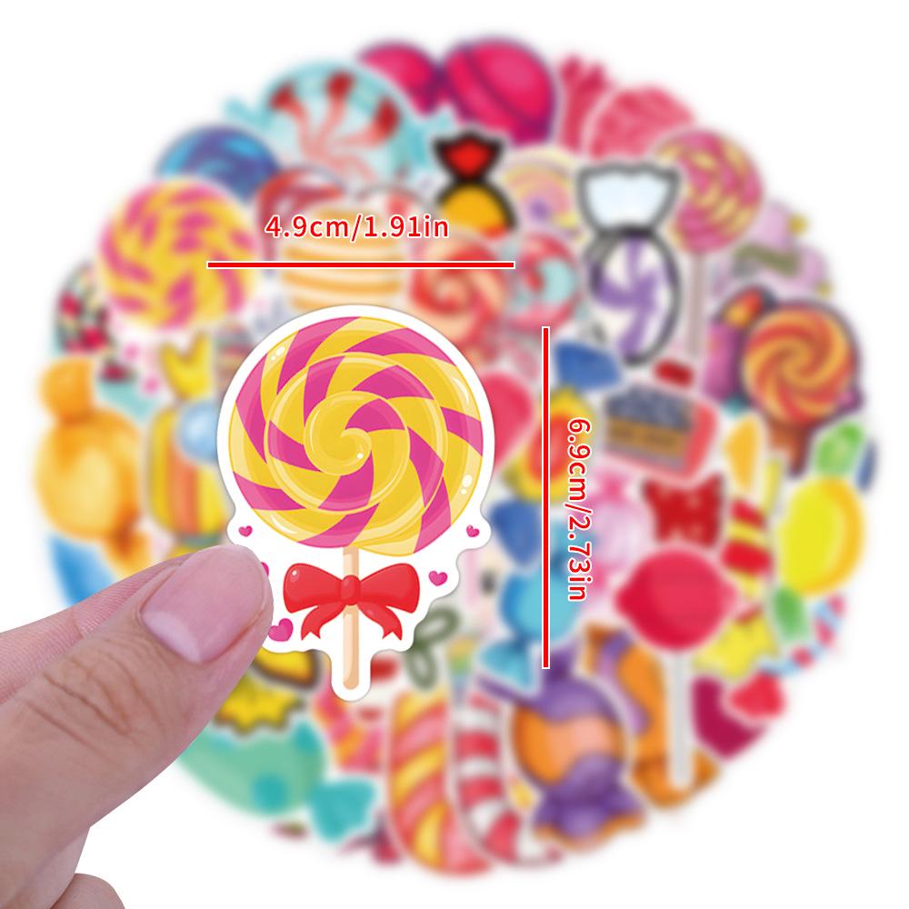 Cute Candy Cartoon Stickers: 55 Sheets of Waterproof DIY Diary & Reward Stickers for Kids