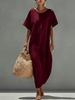 Women's Spring/Summer Casual Solid Color Short Sleeve Dress