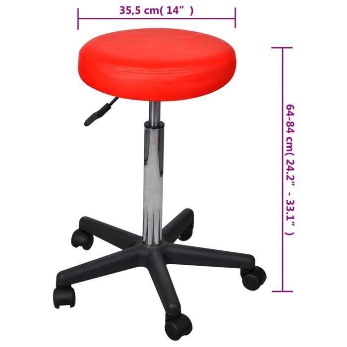 VidaXL Red Office Stool Seat Armchair Chair Swivel Work Bar 240472