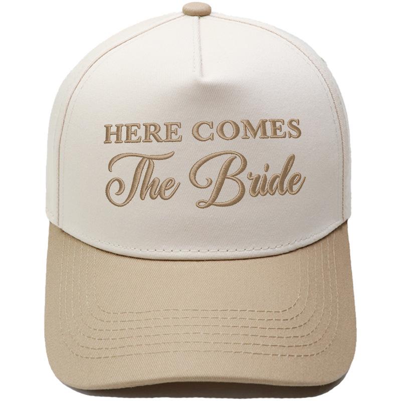 HERE COMES The Bride Embroidery Color Matching Truck Driver Hat Bride Wedding Party Shade Dad Hat